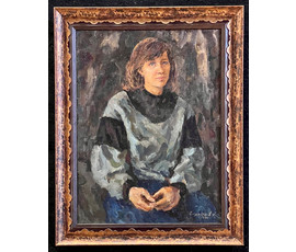 Бархатков И.А "Портрет девушки", 1982г. Холст, масло. Размер 40х30 см. № 2869