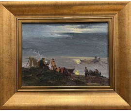 Казакевич Н.К "На озере Нарочь", 1963г. Холст, масло. Размер с рамой 49х40 см. № 3725