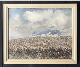 Фото: Барановский А.В "Рожь", 1986г. Картон, масло. Размер с рамой 45х55 см. № 3879 - Артикул №3879