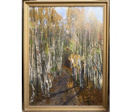 Цвирко В.К. Каталожная работа "Белорусский пейзаж", 1974г. Холст, масло. Размер с рамой 130х100 см. № 3927