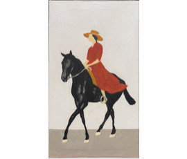 Лисовский А.С "Всадница в красном", холст, акрил. Размер 70х40 см. № 4061