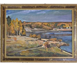 Катков С.П "Осень", 1960 г. Холст, масло на картоне. Размер 50х70 см. № 3686