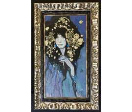 Фото: Крупп Станислав "Чёрная орхидея", 2024г. Холст, масло. Размер с учётом рамы 61х101 см. № 3714 - Артикул №3714