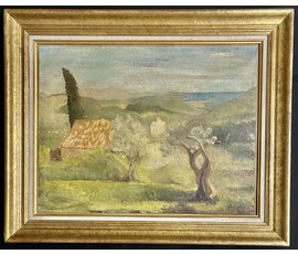 Любич О.М. Парижская школа. "Пейзаж", холст, масло. В родной раме, размер 80х60,5 см., без рамы 50х65см. № 3311