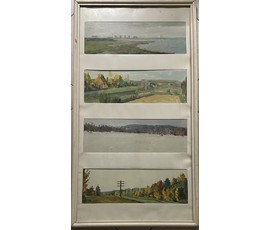 Бржозовский Г.Ф "Пейзажи", холст, масло. Размер 54х100см. №3467