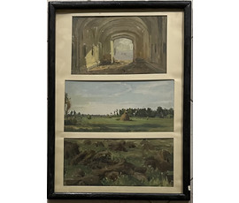 Фото: Бржозовский Г.Ф "Этюды", 1960г. Картон, масло. Размер 43х60 см. № 3466 - Артикул №3466
