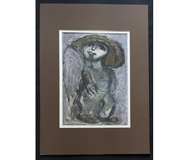 Акулов В.И "Танцующая Эвридика", 1993г. Бумага, масло. Размер с паспарту 50х70 см.№ 3515