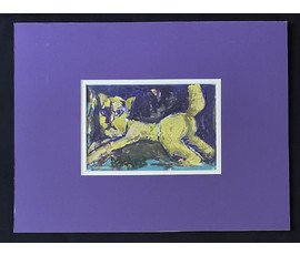 Акулов В.И "Игры жёлтого кота",2003г. Смешанная техника. Размер с паспарту 50х65 см. № 3514