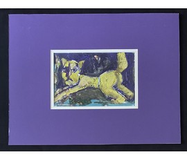 Акулов В.И "Игры жёлтого кота",2003г. Смешанная техника. Размер с паспарту 50х65 см. № 3514