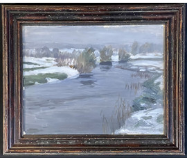 Бялыницкий-Бируля В.К "Ранняя весна", 1910-е гг. Экспертное заключение. Холст на картоне, масло. Размер 40х31.5 см. № 3554