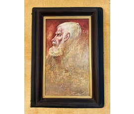 Скрипниченко Г.С. Каталожная работа "Алег Пруднік з Докшыц- мой сябра" (вёска Белы Бераг) 2007г. ДВП, масло. Размер с рамой 60х94 см.№ 3929