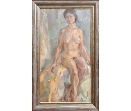 Барановский А.В "Обнажённая", 1987г. Холст, масло.Размер 76х42 см. № 2801