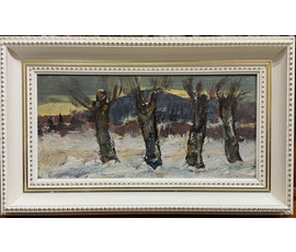 Фото: Данциг М.В "За городом", 1965г. Холст, масло на картоне. Размер с родной рамой 65х40 см. № 3700 - Артикул №3700