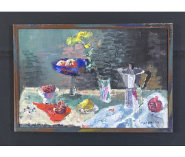Фото: Исаёнок М.И "Нацюрморт з кафейнікам", 2004г. Холст, масло. Размер 40х60 см. № 3285 - Артикул №3285