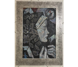 Кищенко А.М "Муза Нина", 1995г. ДВП, масло. Размер с рамой 41х56 см. без 31,5х45,5 см. № 3132