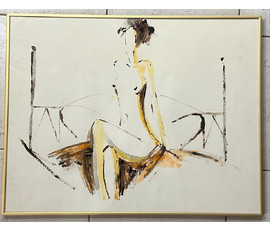Песин Валерий "Ню", 1999г. Бумага, масло.Размер 57х44,5 см. № 3116