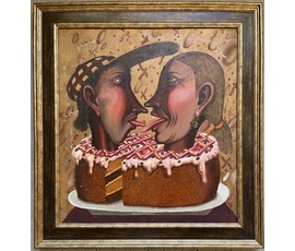 Губарев В.А. Каталожный "Сладкая парочка", 1995г. Холст, масло. Размер 65х60 см. № 3200