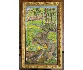 Жолток В.К "Ручеёк", этюд. Картон, масло. Размер с рамой № 3801