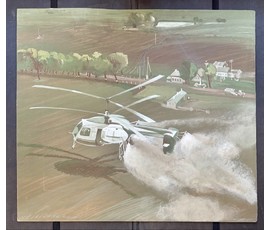 Фото: Надеждин Д.А "Сельскохозяйственная авиация.КА-26", 1985г. Оргалит, темпера.Размер 80х90 см. № 3809 - Артикул №3809