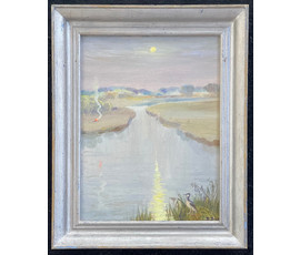 Доморад В.А. Пейзаж. 2002г. Картон масло. Размер с рамой 39х48 см.,без 30х40 см. № 2699
