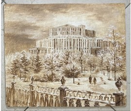 Короленко Е. "Минск. Театр оперы и балета". ДВП, масло. Размер 40х35 см. № 3203