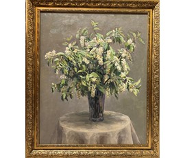 Фото: Бржозовский Г.Ф "Черёмуха", картон, масло. Размер 75х87 см. № 3450 - Артикул №3450