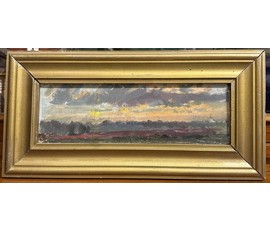Бржозовский Г.Ф "Пейзаж". Картон, масло. Размер 38,5х19 см. № 3469