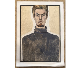 Скрипниченко Г.С "Автопортрет", 1968 г. Бумага, смешанная техника. Размер 49х68 см. № 4076