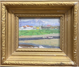 Фото: Козловский А.С "Югославия". 1965 г. Картон, масло. Размер с рамой 24,5х20,5 см. - Артикул №4108