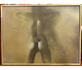 Казаков Б.И "У стены", 1998г. ДВП, масло. Размер 60х80 см. № 3291