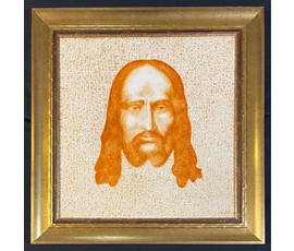 Почицкий В.В (dr.Klein) "Лик Христа", появившийся в одной из келий Пустынского монастыря. г. Мстиславль. Холст. на дереве, масло. 2014г. Размер 60х60 см. № 3048