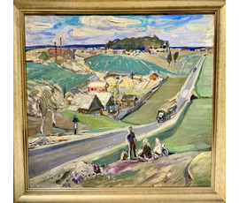 Щемелёв Л. Д "Логойский тракт", 1961 г. Холст, масло. Размер с рамой 107х103,5 см. № 4030