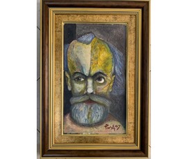 Акулов В.И. Автопортрет в образе Николая II, 2007г. Оргалит, масло. Размер 45х66 см.№1459