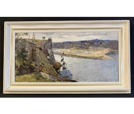 Данциг М.В Каталожная работа "Сибирь", 1956г. Картон, масло. Размер с рамой 90х52 см. № 3718