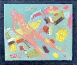 Костюченко В.К "Тёплый день", 1989г. Холст, масло. Размер 50х59,5 см. № 2728