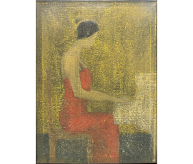 Лисовский А.С "Пианистка", 2019 г. Холст, акрил. Размер 40х30 см. № 4008
