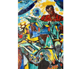 Фото: Кищенко А.М "В гуще событий", 1995г. Холст, масло. Размер 162х120 см. № 4010 - Артикул №4010