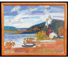 Сковородко О.А Пейзаж, ДВП, масло. Размер 55х44см. № 2493