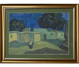 Фото: Школьный А.Г "Лунная ночь",1979г. Бумага, темпера. Размер 40х60 см. С рамой 53х68 см. № 3001 - Артикул №3001