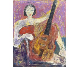 Лисовский А.С "Девушка со скрипкой", 2026г. Холст, акрил. Размер 50х40 см. № 3946