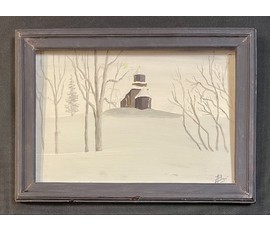 Пейзаж. Картон, масло. Подпись автора. Размер 31х43 см. с рамой. № 3209