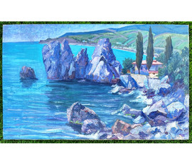 Журавков Ф.Н "Море и камни", холст, масло. Размер 80х120 см. № 2308
