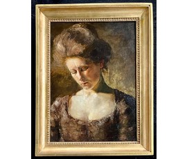 Фото: Munkacsy Michel Lieb (1844-1909) Женский портрет. Холст, масло.Размер 55х40 см. 11 категория по Соловьёву. № 2364 - Артикул №2364