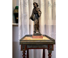 Кац Мане (1894-1962) Скульптура "Иисус", первая половина 20 века. Бронза, родная патина, камень. Подпись автора. Высота 45 см. № 2363