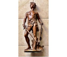 Фото: Скульптура "Devoir", "Долг".Патинированная бронза, Франция, 19 век. Автор A.E Gaudez (1845-1902) Подпись автора. Высота 55 см. № 2371 - Артикул №2371