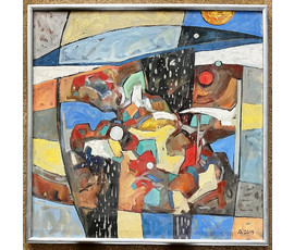 Левкович М.В "Кафэ ля мора", 2019г. Холст, масло. Размер 70х70 см. № 2372