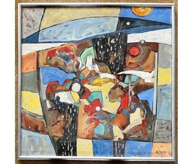 Левкович М.В "Кафэ ля мора", 2019г. Холст, масло. Размер 70х70 см. № 2372