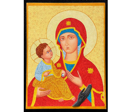 Фото: Каталожный Почицкий В.В (dr. Klein, Доктор Кляйн) "Троеручица", 2013г., дерево, масло, серебро. Размер 40х30 см. № 2397 - Артикул №2397