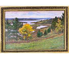 Московских В.Н "Разгулялась осень в мокрых долах", 1993г. Холст, масло. Размер 70х 110 см. № 2145 №