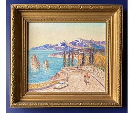Толкач А.И "Ялта". Картон,масло. Размер 31х28 м. № 2181